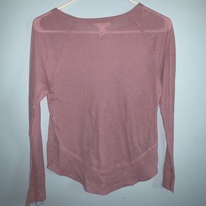 Light purple long sleeve shirt.